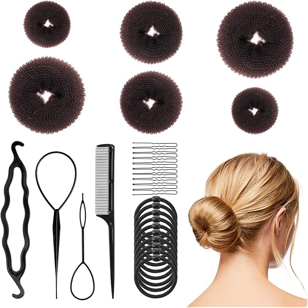 Haarknoten-Macher Set, 7-teilig Mit Haarnadeln & Gummis – Für Feste Dutts, Chignons & Ballet-Frisuren