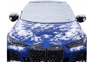 Hillington Premium Reversible Car Windscreen Cover for Winter – Windshield Cover for Ice, Snow & Frost with Aluminium Sun Protector, Anti-Frost Shield - Winter Car Cover with Wing Mirror Hooks