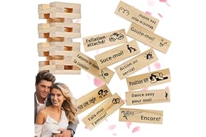 Lezehea Jeux Coquins pour Couples（Français） - 48 Pièces Jeu de Construction Romantique pour Couples - Jeu de Société Adultes pour Couples - Cadeau Romantique Anniversaire & Saint-Valentin