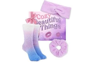 Lily England Cosy Self-Care Gift Set - Teenage Girl Gifts with Soft Fluffy Socks, Headband & Scrunchie - Christmas Gifts, Birthday & Fun Stocking Fillers for Teenage Girls & Tweens