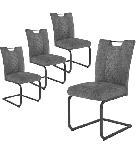 Freischwinger SAMSON - 58cm - taupe - Echtleder Metallrahmen Komfortgriff | pflegeleicht, langlebig, Design, Industrial, stabiles Gestell, hohe Belastbarkeit