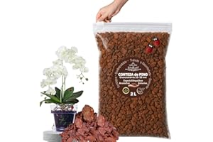 LiveLaif® – Corteza de Pino para Plantas Premium | Ideal para Mezclar en Sustrato Orquídeas, Cactus, etc | Corteza Pino Fresca, Grosor 10-15 mm, Desinfectada, Ligeramente Abonada (Corteza de Pino 2L)
