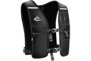 ISEYOU Running Vest, Adjustable Unisex Reflective Vest with Waterproof Zipper Phone Pocket and 7 Storage Compartments, Lightweight and Breathable, Perfect for Running, Cycling, and Hiking