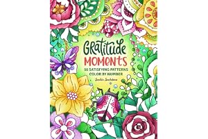 Gratitude Moments Color by Number: 50 Satisfying Patterns Coloring Book for Adults and Teens featuring Mindfulness Art for St