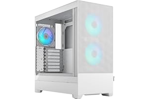 Fractal Design Pop Air RGB White - Tempered Glass Clear Tint - Honeycomb Mesh Front – TG side panel - Three 120 mm Aspect 12 RGB fans included – ATX High Airflow Mid Tower PC Gaming Case