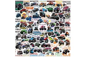 LGQHCE Monster Truck Pegatinas Paquete, 100PCS Monster Truck Pegatinas de Vinilo Impermeables Vinilo Impermeables Pegatinas Paquetes Pegatinas de Estilo Graffiti para Portátil, Monopatines, Coche