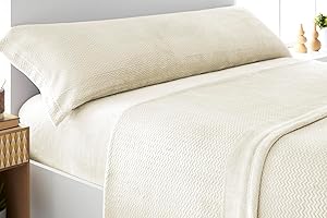 Liniva Home - Juego de Sábanas Coralina Jacquard, térmica para Invierno - Modelo Loren (10911, Marfil, Cama 160 cm)