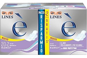 Lines È Giorno con Ali Assorbenti in Lactifless, Pacco Scorta, Confezione da 20 pezzi +2 in omaggio