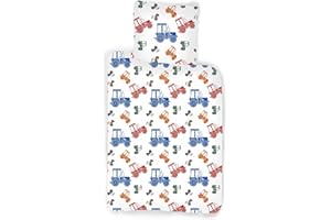 HARRY POTTER BrandMac ApS Parure de lit Tracteurs pour Bébé ou Petit Lit - Housse de Couette 100x135 cm + Taie d'oreiller 40x60 cm