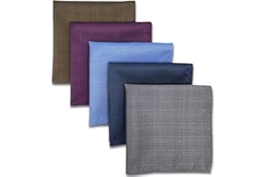S&W SHLAX&WING 5 Pieces Assorted Homme Carré de Poche Handkerchiefs Ensemble