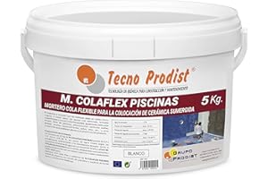 M-COLAFLEX PISCINAS de Tecno Prodist (5 Kg) Adhesivo cementoso mejorado flexible ideal para la colocación de baldosas en contacto permanente con agua como piscinas, depósitos agua, etc (Blanco)