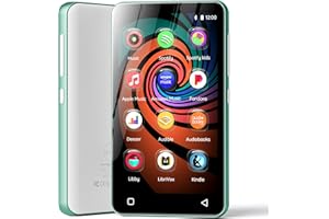Innioasis Lecteur MP3 160 Go avec Bluetooth et WiFi, Lecteur de Musique avec Spotify,Spotify Kids,Deezer, Lecteur MP3 à écran Tactile Complet de 4 Pouces avec Audible, Libby (Vert+Blanc)
