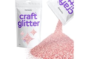 Hemway Craft Glitter Multi Purpose Flakes for Arts Crafts Tumblers Resin Epoxy Nails Wax Scrapbook Glass Schools Decorations - Light Rose Gold - Fine (1/64" 0.015" 0.4mm) 100g / 3.5oz