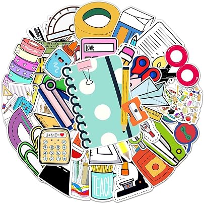 150 Autocollants Scrapbooking Rentrée Scolaire - Stickers Aesthetic Kawaii - Pour Agenda, PC, Gourde - Cadeau Maîtresse