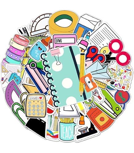 Autocollants Rentrée Scolaire – Lot De 50 – Pour Cartable, Cahiers, Déco – Enfants Filles Et Garçons