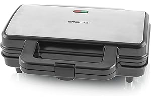 Emerio ST-109562, grille-pain sandwich XXL adapté à toutes les tailles de pain grillé, acier inoxydable, grande forme de coque, pas de fuite, GAGNANT DE LA PERFORMANCE Haus & Garten Test 03/2019