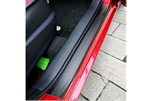 EAGLEG 4 Stück Auto Einstiegsleisten Schutz,Universal Auto Kohlefaser Türschweller Schutz mit Logo Aufkleber Kantenschutz