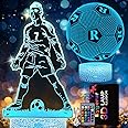 2 Patterns Ronaldo Football Star Night Light Set, 16 Colors 3D LED Illusion Lamp with Remote Control and Smart Touch Football Light for Boys, Champions League Football Gift for Football Fans Kids