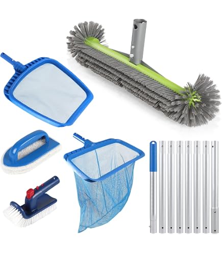 Spazzola Per Piscina Ad Angolo 45 Cm – Per Pavimenti E Pareti, Adatta A Aste Telescopiche (28-30 Mm)