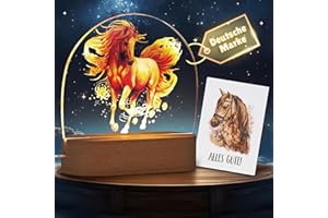 Darlena Nachtlicht Pferd | Pferde Mädchen Geschenk | Pferde Geschenke für Mädchen zum Geburtstag & Weihnachten | LED Nachttischlampe für Kinder dimmbar | Kinderlampe, Nachtlampe, Kinderzimmer Deko