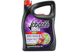 Job Done 86600107 Moss Weedkiller, 3L - Fast Acting Moss and Algae Weedkiller - Visible Results In 1 Hour - Ready To Use Weedkiller Spray - Non-Staining - for Driveway, Patio and Pavement