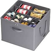 Lifewit Shoe Organizer for Wardrobe for 12-16 Pairs, Grey | Shoe Storage, Folding Lid Box with Cover, Shoe Organizer