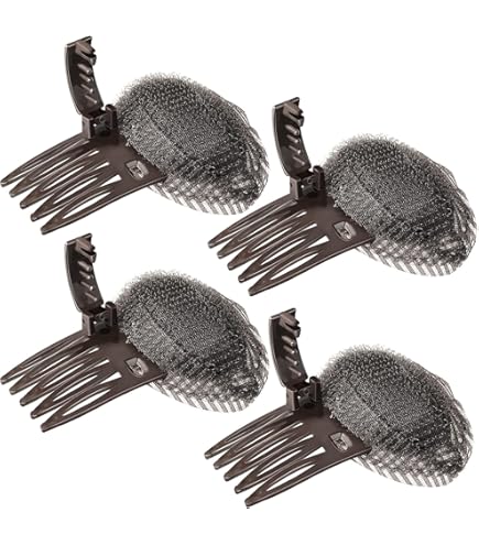1 Set Hair Padding For Updos | Volumizing Hair Donut Bun Maker | Sponge Hair Filler Pads & Undetectable Updo Tool | Includes Bobby Pins, U-Clips, Dark