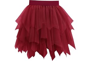 Vlazom tyllkjolar för kvinnor hög midja älvkjol i lager puffig tutu-kjol med oregelbunden fåll för fest eller daglig användning S-3XL