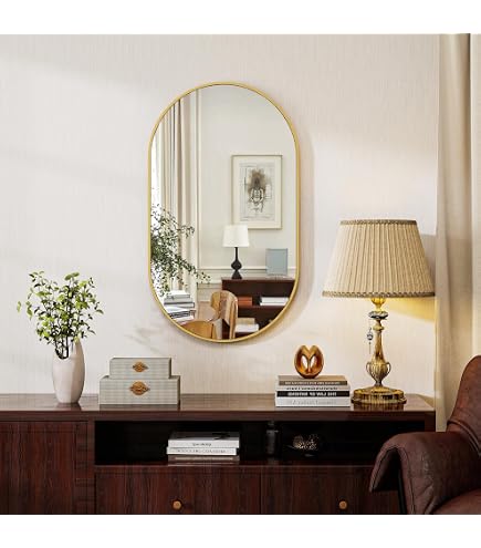 Dekoleidenschaft Rundes Spiegel-Set, 3-teilig, Goldener Metallrahmen – Ø 24 Cm, Für Wohnzimmer & Flur – Moderne Wanddeko