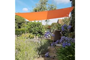 Green Bay Sun Shade Sail Outdoor Garden Patio Yard Party Sunscreen Awning Canopy 98% UV Block Rectangle Orange With Free Rope(3x2m)
