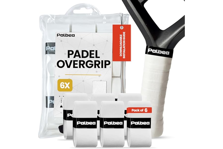 Palbea Padel OverGrip & Tennis Grip - Tacky - Pack 3/6/12/22/60 - Superior Sweat Absorption - Badminton Racket Grip & Tennis Racket Grip Tape - Non-Slip for Padel & Tennis Rackets - Soft Feel.