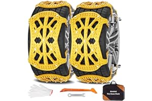 AIRMINTI Cadenas de Nieve Universal para Coche, 6 Pcs para Neumáticos de 165-275 MM, Montaje Rápido para la Mayoría de Automóvil/SUV/Camión