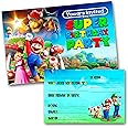 Super Mario Party Invitations Pack & Envelopes (WRITE ON) PACK OF 15