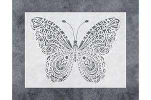 G GSS DESIGNS GSS Designs Butterfly Wall Decor Stencil - Artful Mandala Butterfly Stencil 12x16 Inch（305x406mm) Painting Stencil - Reusable Template for Wall Decals Transfer (SL-024)