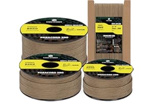 Kamu Synber Paracord 2mm 3 Strands 30M 100% Nylon Rope Type I Parachute Cord for Craft, Outdoor, DIY, Camping | Support 90kg | Mud Brown