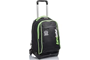 Invicta Trolley Scuola Tech, Nero Verde, Kupang, 3 in 1, Triplo Uso, Zaino Con Carrello Sganciabile e Crossover System, Viaggio e Tempo Libero, Unisex