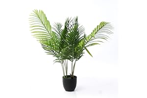 VALYRIA HOME 𝗩𝗮𝗹𝘆𝗿𝗶𝗮 𝗛𝗼𝗺𝗲 - Planta Artificial Palmera Areca 70 cm - Planta de Plástico Interior y Exterior - Planta Decorativa Realista y Tropical - Decoración del Hogar - Pequeña Palmera