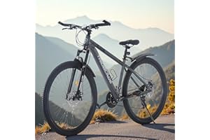BSTSEL 24/26/27.5/29 Inch Mountain Bike Aluminum Frame with Front Suspension Fork Mountain Bicycle 21 Speeds with Dual Disc-Brake Suitable for Over 18 Years