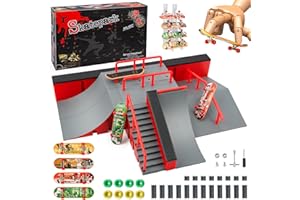 MOMSIV Mini Finger Skateboard, divertente Skate Park Board con rampa Set di accessori per bambini e ragazzi (8C)