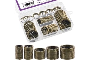 Swpeet 60 st brons blandade mångsidiga metall nyckelring ringar delade nyckelringar platt O-ring för hem bilnycklar fästen ny