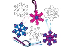 Baker Ross AF743 Snowflake Suncatcher Windchimes Craft Set for Kids to Decorate — Novelty Toys for Children, Perfect Party, Loot or Prize Bag Filler (Pack of 8)