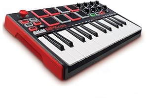 AKAI Professional MPK Mini MKII - 25 Key USB MIDI Keyboard Controller with 8 Drum Pads, 8 Assignable Q-Link Knobs and Pro Software Suite Included
