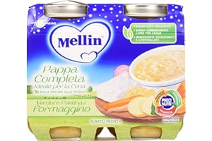 Mellin Pappa Completa Pastina Verdure e Formaggino, 6 Confezioni da 2x200 gr
