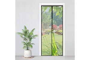 SJLDWTMT Zanzariera Magnetica 140x235cm, Zanzariera Porta Finestra Tenda Nero, Tenda Magnetica Si Impedisce agli Insetti, Facile da Installare, Chiusura Automatica per Balcone, Soggiorno, Cantine, Terrazze