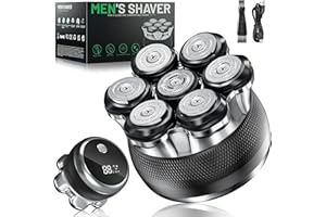 Glatzen Rasierer Herren, Yeerain 7D Flexibler Glatzenrasierer mit 2 einstellbaren Geschwindigkeitsstufen, Wiederaufladbar Kopfrasierer Glatze Magnetische Schwebender Kopf mit LED Anzeige