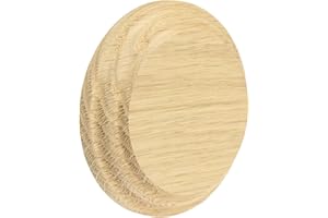 Jackson Woodturners Oak Wall Patrice – Wooden Staircase Fitting for Handrail Brackets, Unfinished Oak Disc 96mm x 19mm