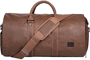 seyfocnia Convertible Travel Garment Bag, Carry-on Travel Bag for Men and Women - 2 in 1 Hanging Suitcase, Suit, Business, Travel Bag, Classic brown, Classic model