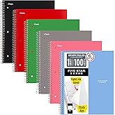Five Star Spiral Defter + &Ccedil;alışma Uygulaması, 6'lı Paket, 1 Konu, Grafik &Ccedil;izgili Kağıt, 8-1/2 "x 11", 100 Yaprak, Fights Ink 