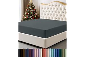 Utopia Bedding Prześcieradło z gumką na łóżko typu king-size, głęboka kieszeń, miękka mikrofibra, odporne na kurczenie się i blaknięcie, łatwe w utrzymaniu, tylko 1 prześcieradło z gumką (szare)