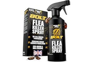 PEST-X PRO Pest X Pro Bolt Flea Killer Spray 500ml – Fast-Acting Permethrin Formula – Flea Spray for The Home, Carpets, Furniture – Non-Staining – Low Odour – Strong Household Flea Treatment and Pest Control